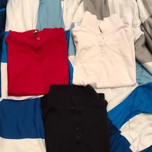 Girls Uniform Red,Navy, And White Polo shirts
